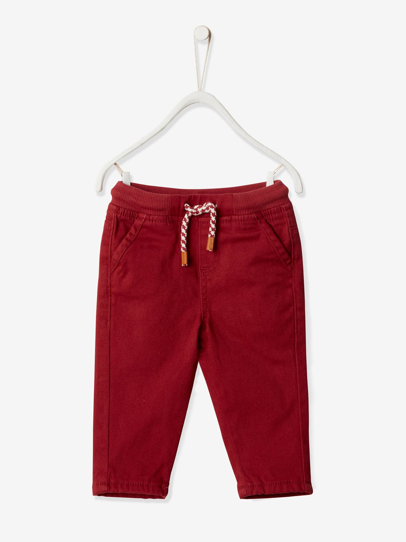 Pantalon en sergé doublé bébé garçon beige poudré