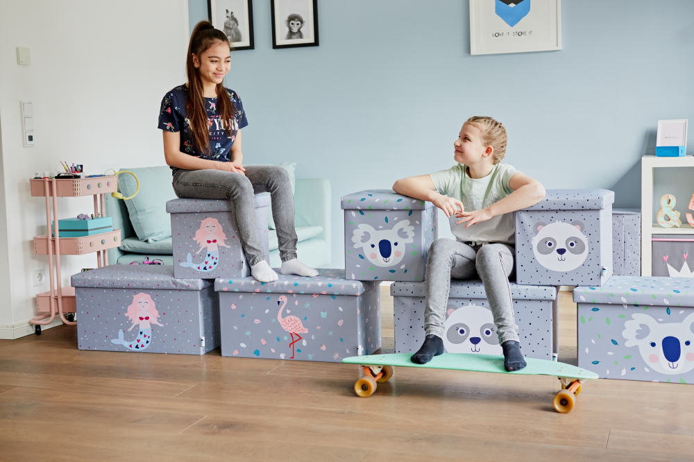 Sitzbank Kids Grau mit Druck