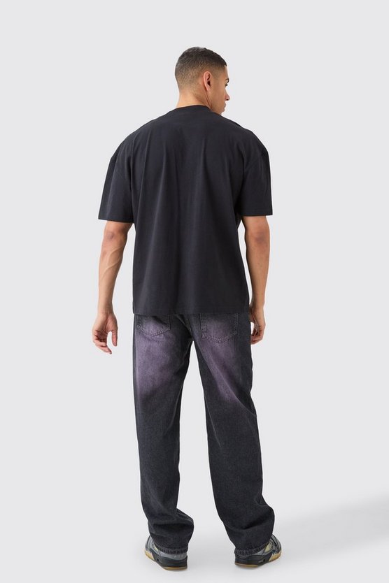 Zerrissenes Oversize T-Shirt mit Hunde-Print