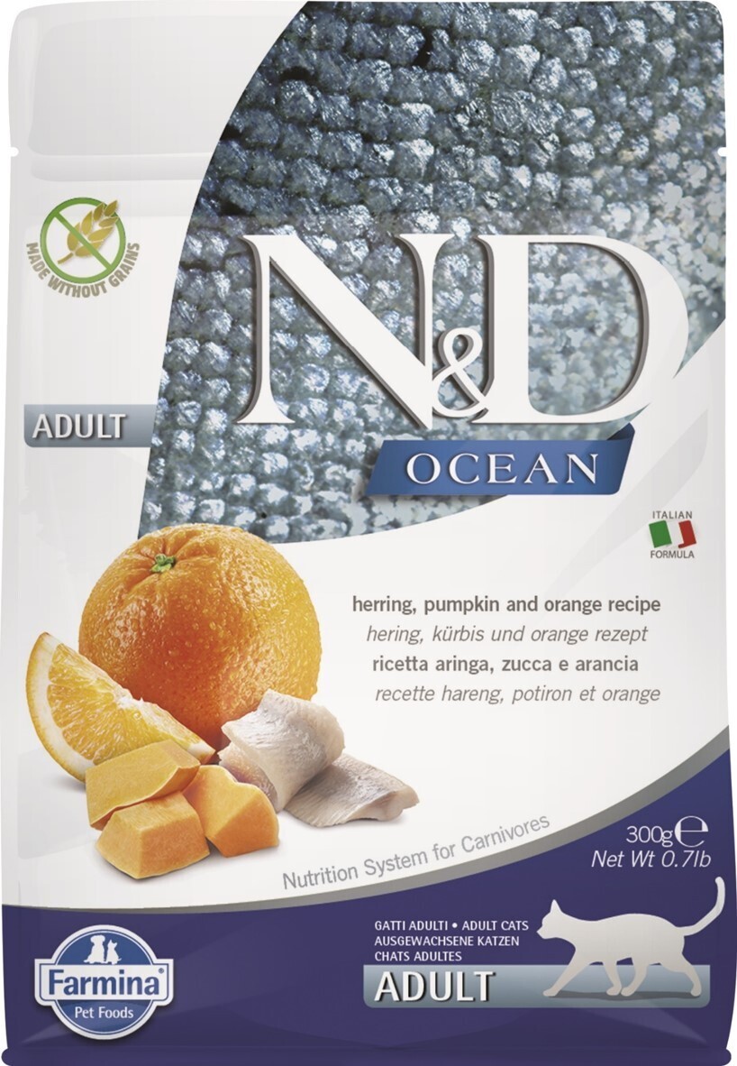 Farmina N&D Trockenfutter Farmina N&D Cat OCEAN Adult Neutered Hering und Orange 1,5 kg