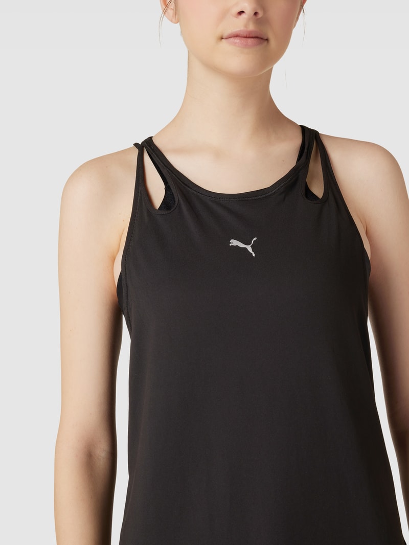 Tanktop mit Label-Detail Modell 'RUN' in schwarz