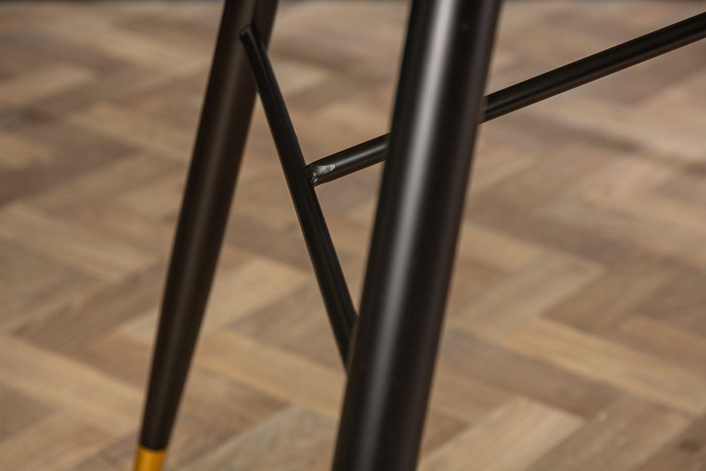 riess-ambiente Esstisch PARIS 180cm weiß / schwarz-gold, Kristallglas · Marmor-Dekor · Retro