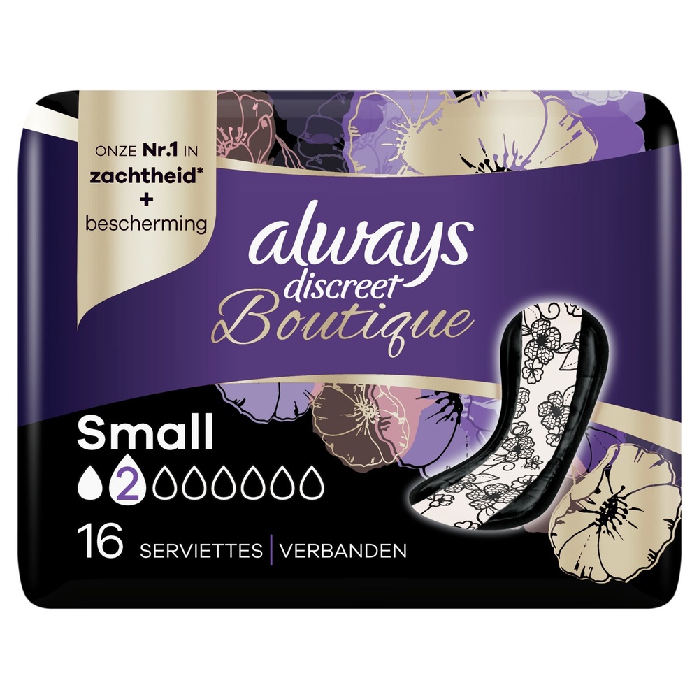 always Always Discreet Boutique Pour Fuites Urinaires x16 Serviettes Hygiéniques Pour Fuites Urinaires