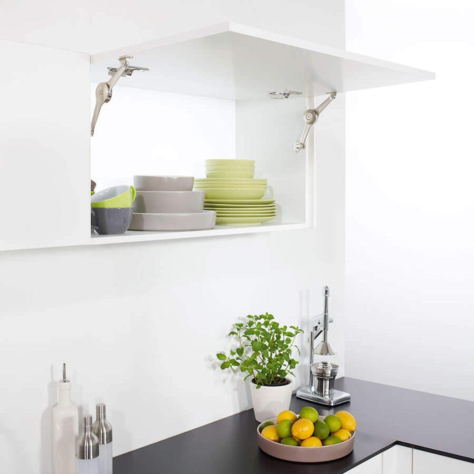 SO-TECH® Möbelbeschlag Kesseböhmer Duo Klappenstütze einstellbar 75 - 110°, für Klappenhöhe: 200 - 500 mm Klappenbeschlag