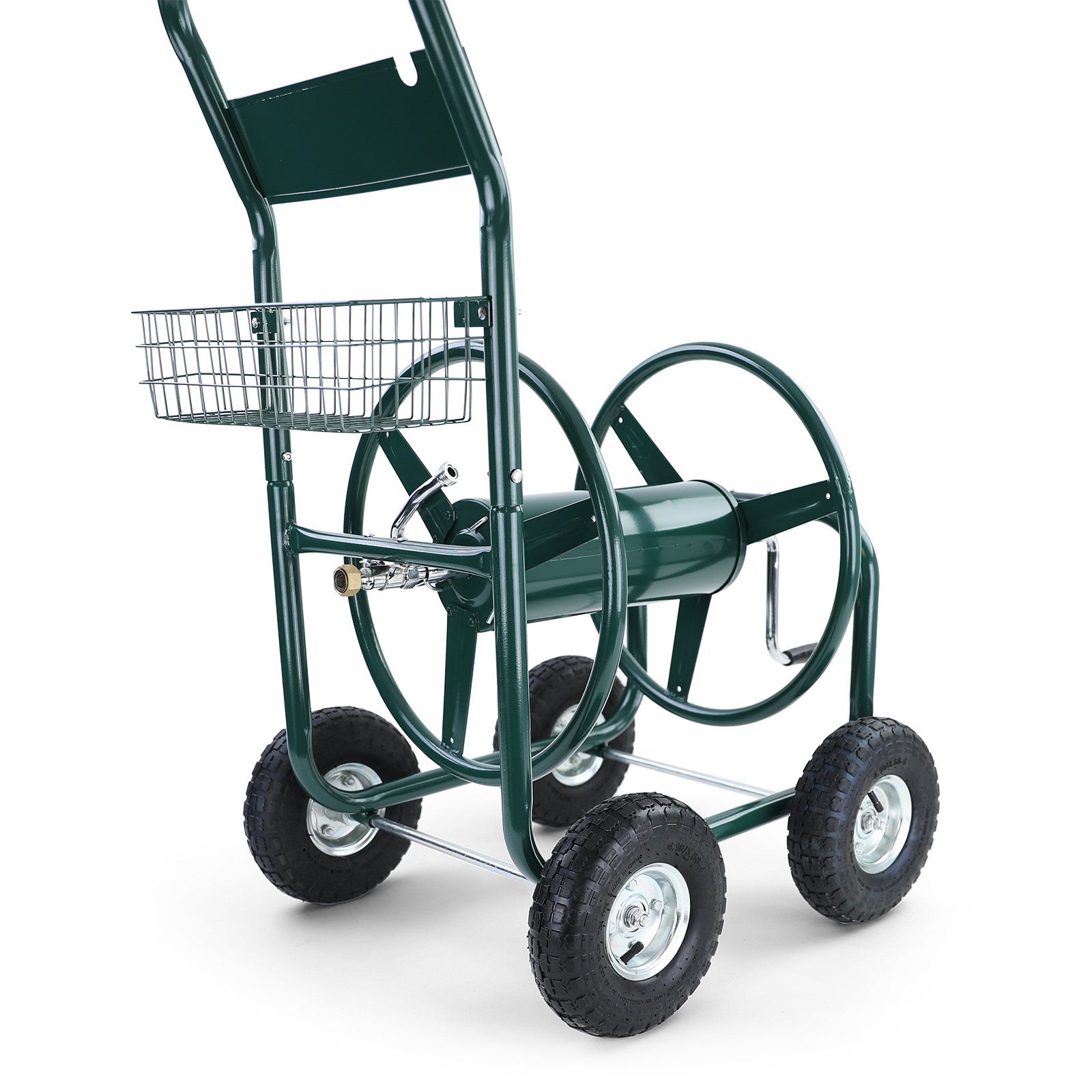 RAMROXX Schlauchwagen Schlauchwagen Handwagen mit Kurbel Grün bis 106m Gartenschlauch