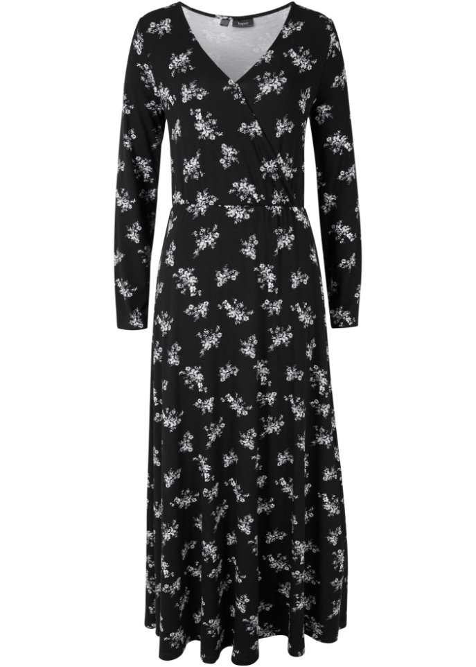 Bedrucktes Maxikleid, langarm