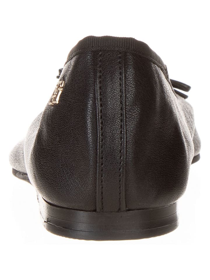 Tommy Hilfiger Shoes Leder-Ballerinas in Schwarz günstig kaufen
