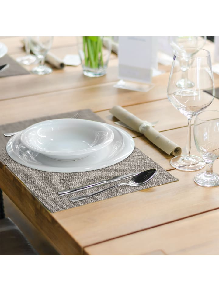 relaxdays 6tlg. Tischset in Braun - (B)45 x (T)30 cm günstig kaufen onesize