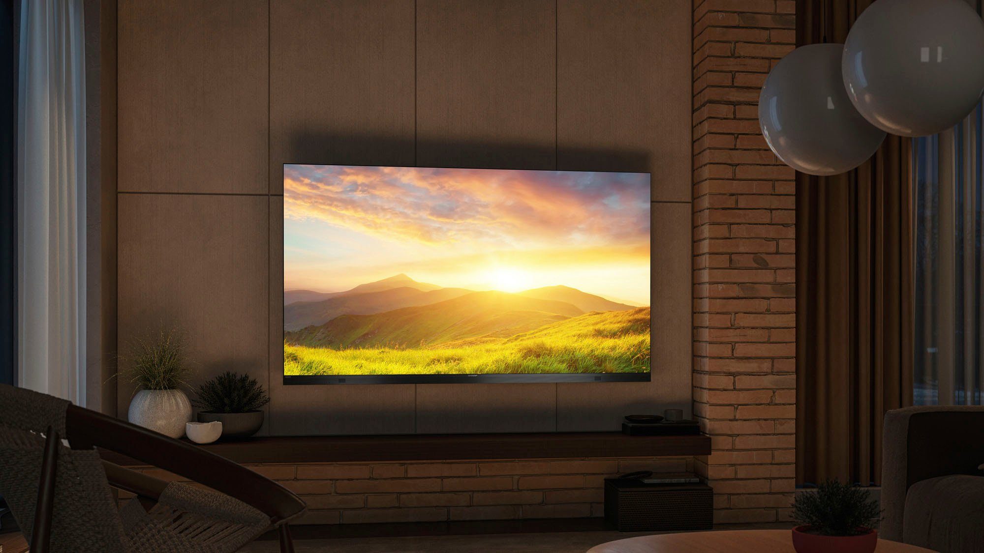 Sharp 4T-C65EQx LED-Fernseher (164 cm/65 Zoll, 4K Ultra HD, Android TV, Smart-TV)