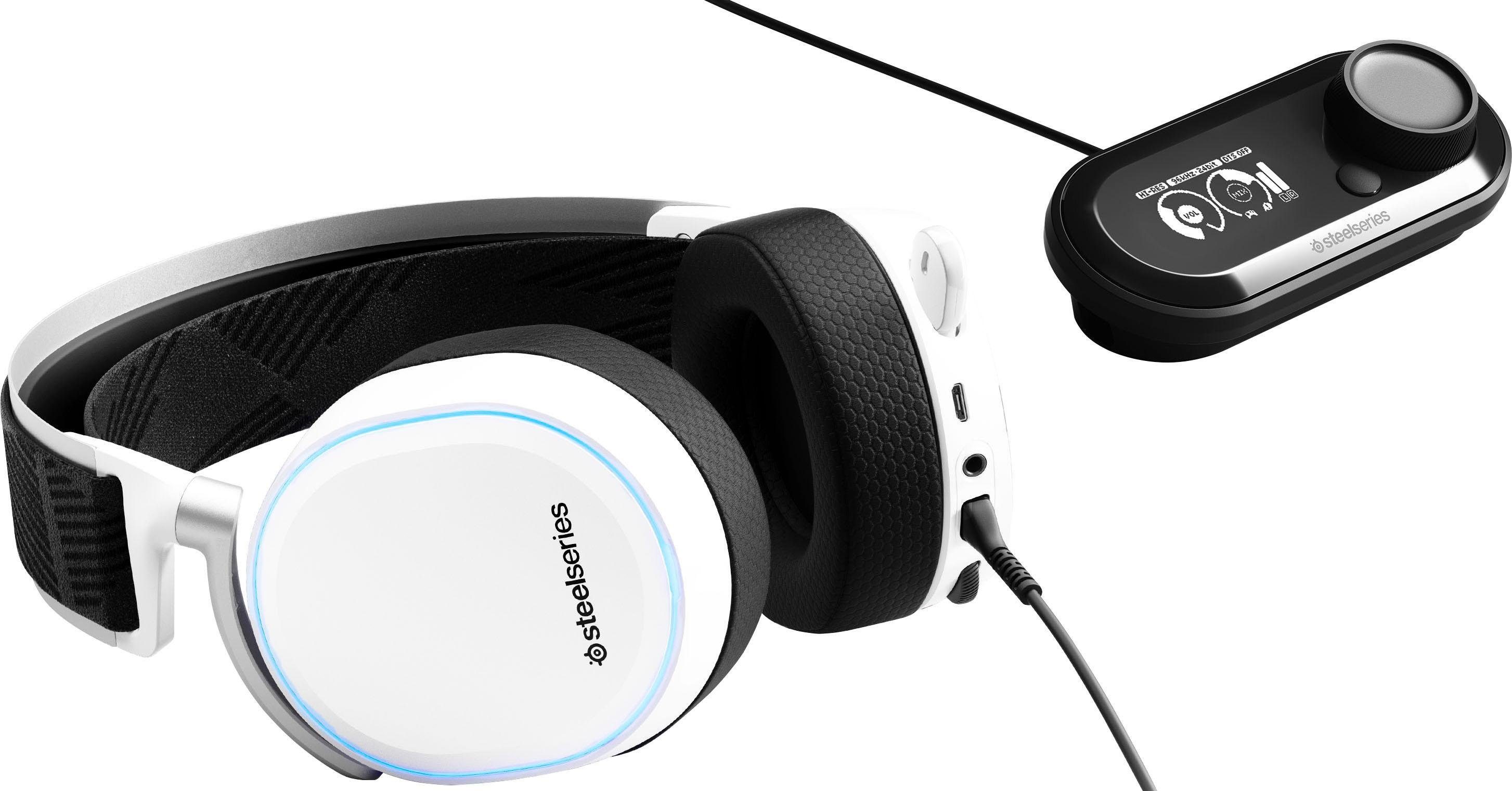 SteelSeries Arctis Pro + GameDAC White Gaming-Headset (Hi-Res, Noise-Cancelling)