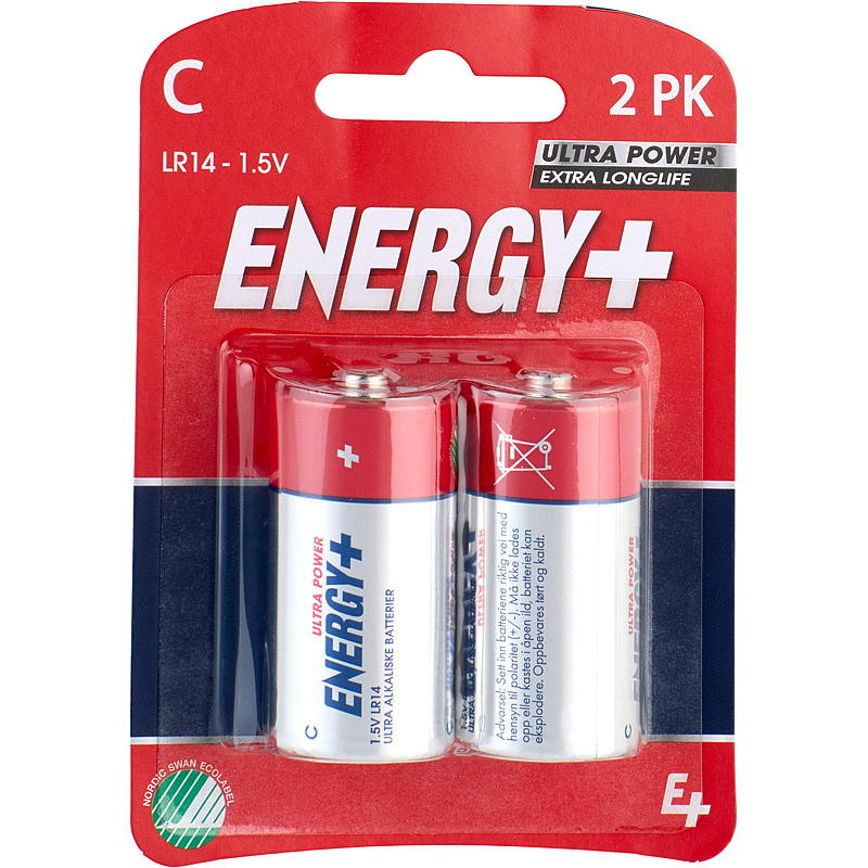 Energy Batteri C 2-pk, ultra power, Energy