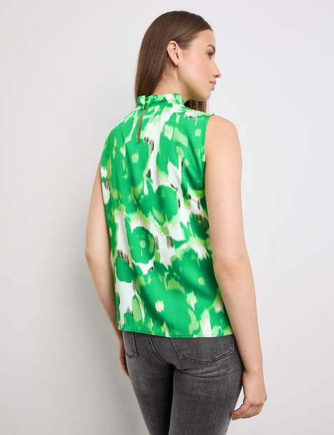 Ärmellose Bluse mit Alloverprint