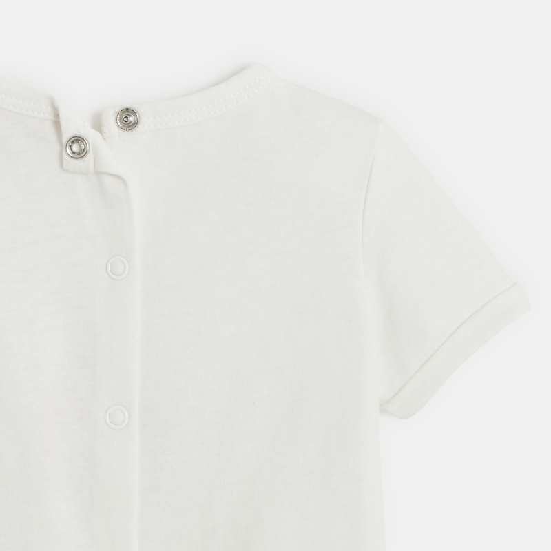 T-shirt bébé fille blanc à motif orange naissance Catimini