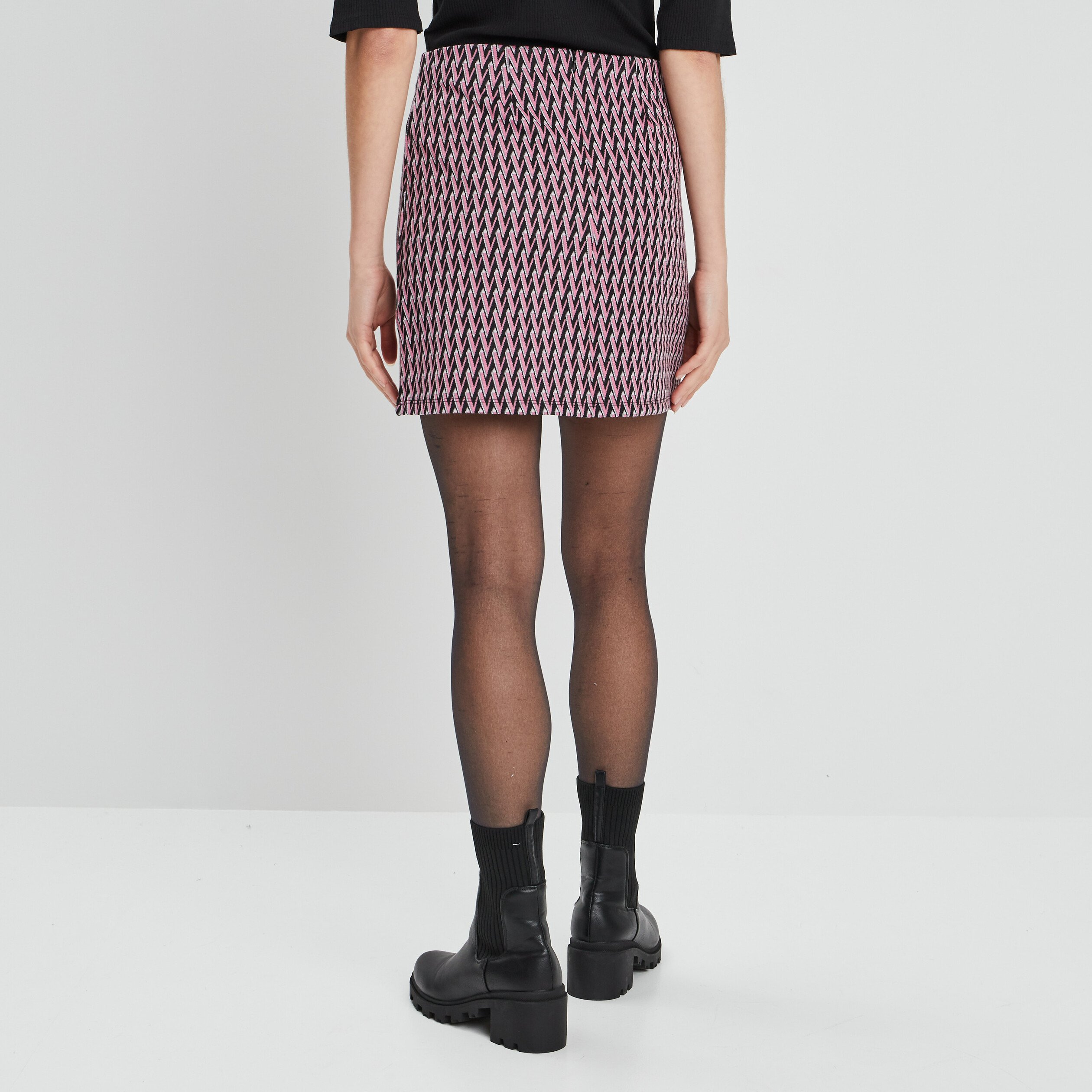 Jupe droite fendue rose femme | La Halle