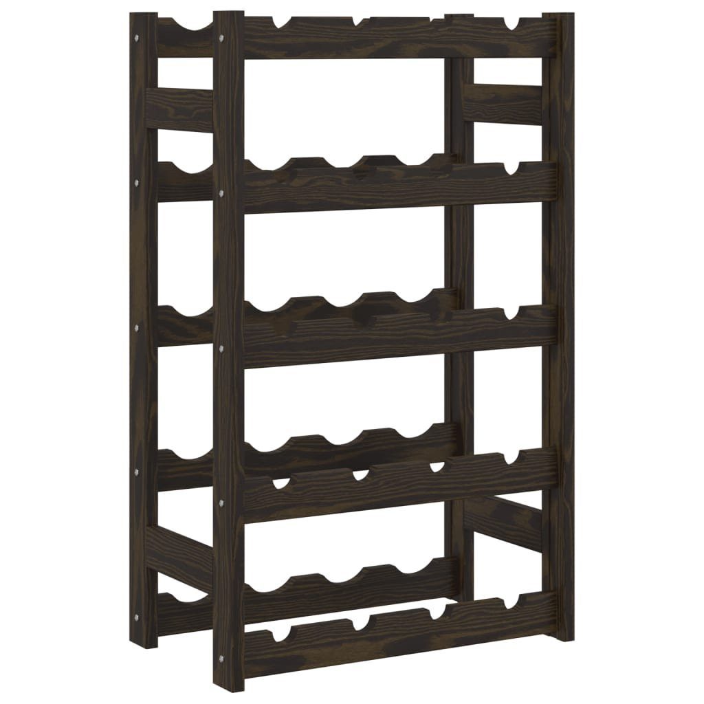 vidaXL Weinregal Weinregal für 20 Flaschen Schwarz Massivholz Kiefer