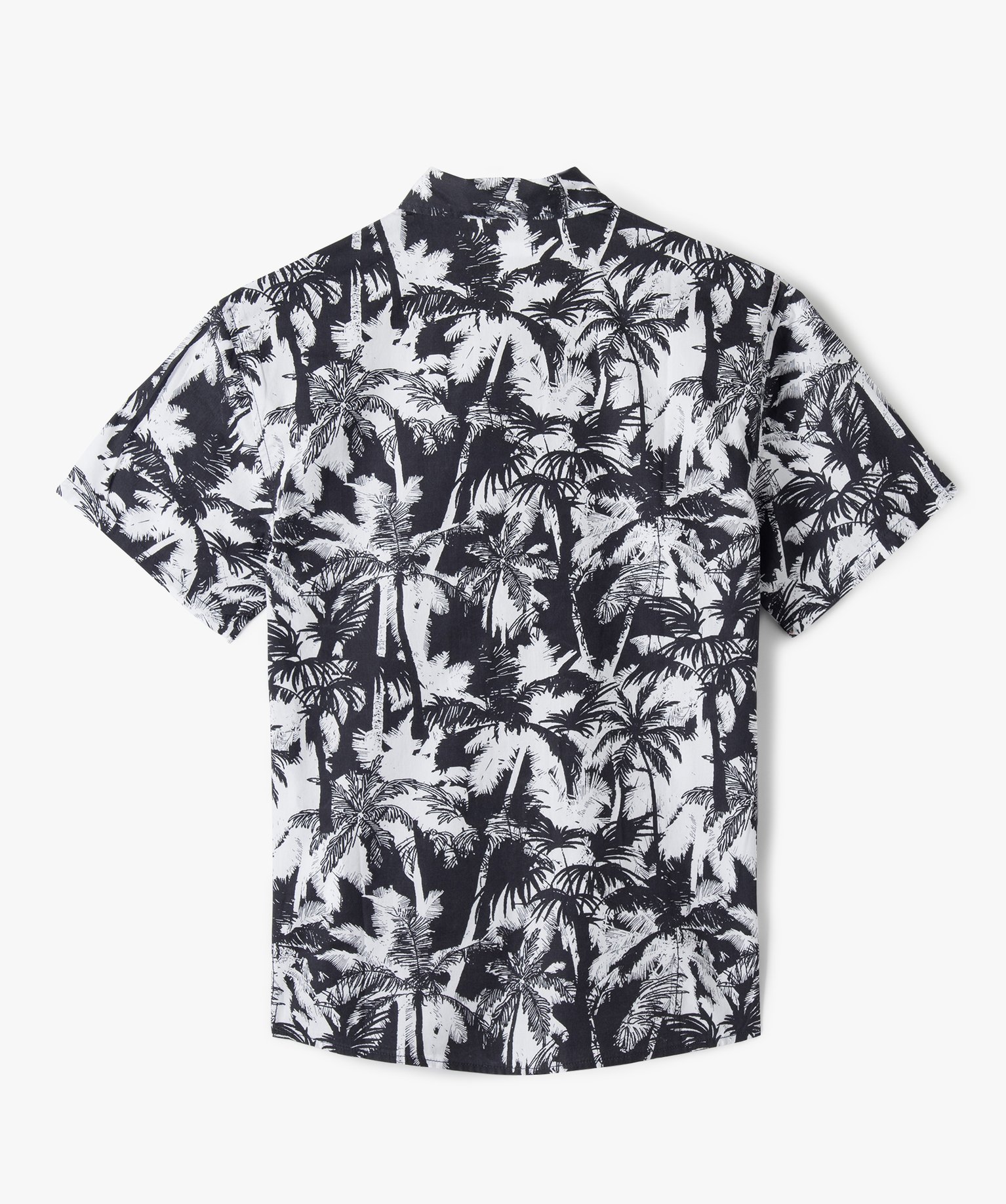 Chemise Garçon à manches courtes avec motifs palmiers blanc | GEMO
