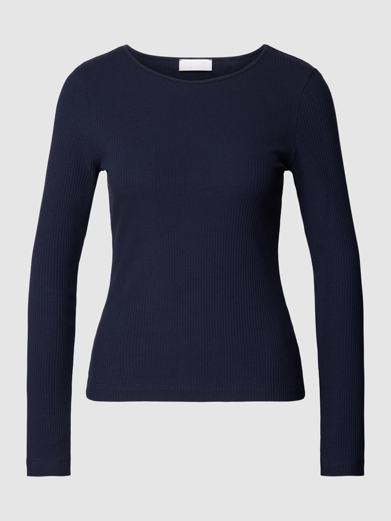 Longsleeve in unifarbenem Design in marineblau