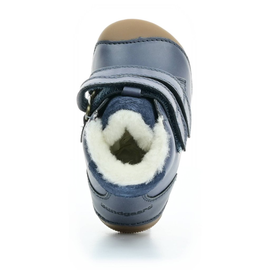 Bundgaard Petit Mid Winter Strap Navy WS dunkelblaue Barfuß-Stiefeletten