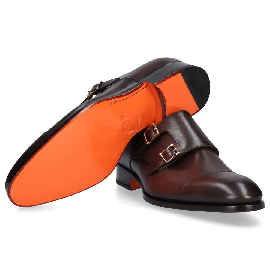 Santoni - Monk Schuhe 15006 Kalbsleder - braun