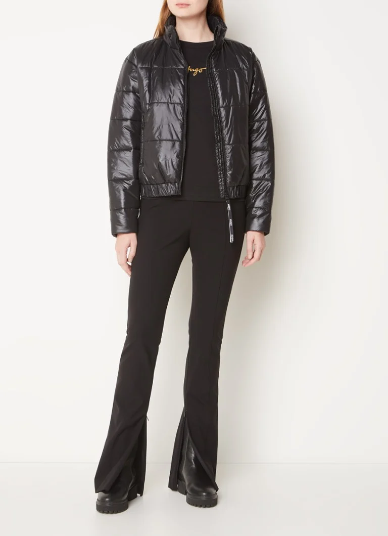 HUGO BOSS  Felara cropped puffer jack met ritszakken en logo
