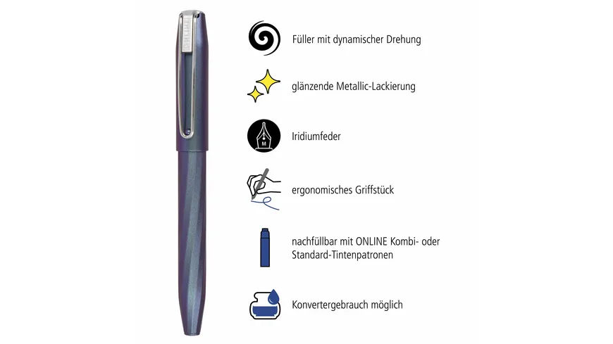 ONLINE Füllhalter Slope Metallic Lilac