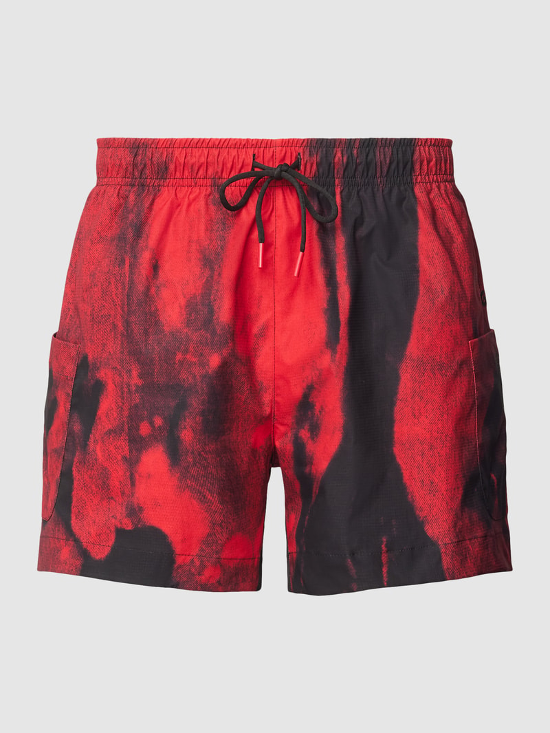 Badehose mit Label-Detail Modell 'MYST' in rot