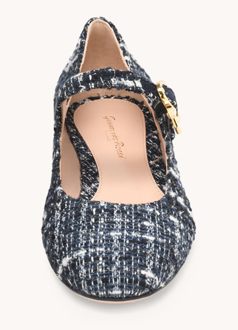 Ballerine Gianvito Rossi Mary Ribbon 05 à l'allure tweed