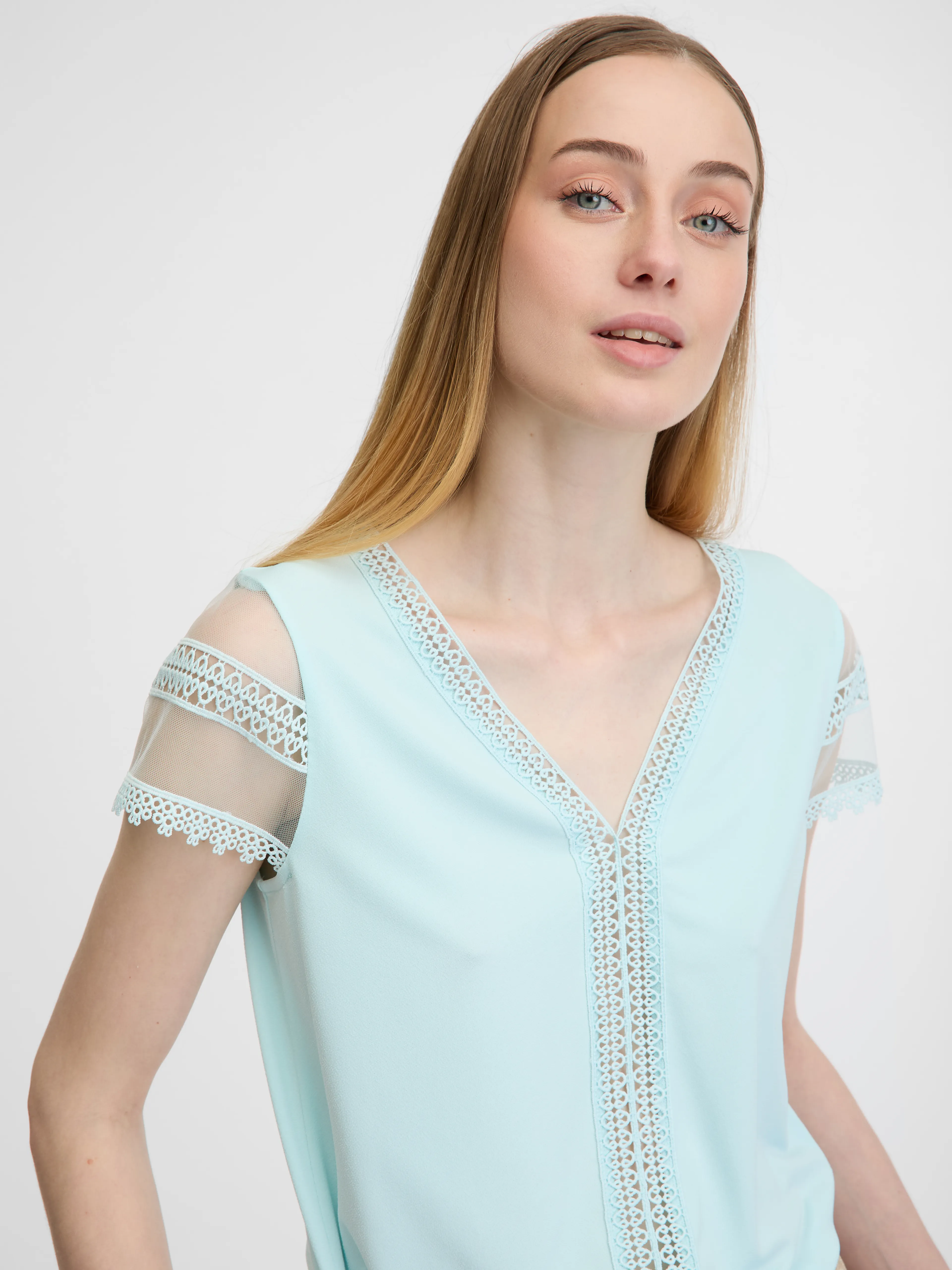 Hellblaues Damen-Kurzarm-T-Shirt ORSAY