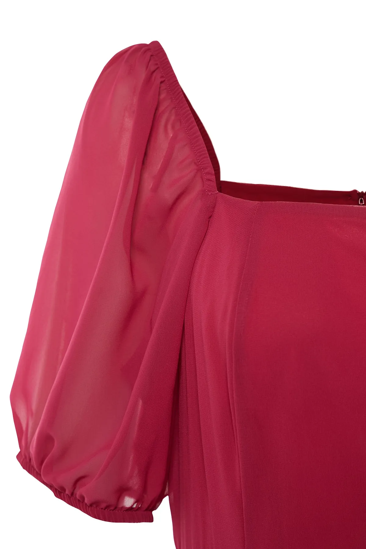 Trendyol Curve  Fuchsia gewebtes Kleid mit Schlitz TBBSS22AH0012