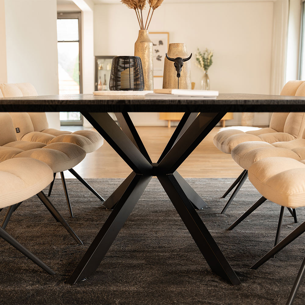 Home Deluxe HOME DELUXE Esstisch Eckig AVENCIA inkl. Sternfuß - 200 x 120 cm Dark Oak