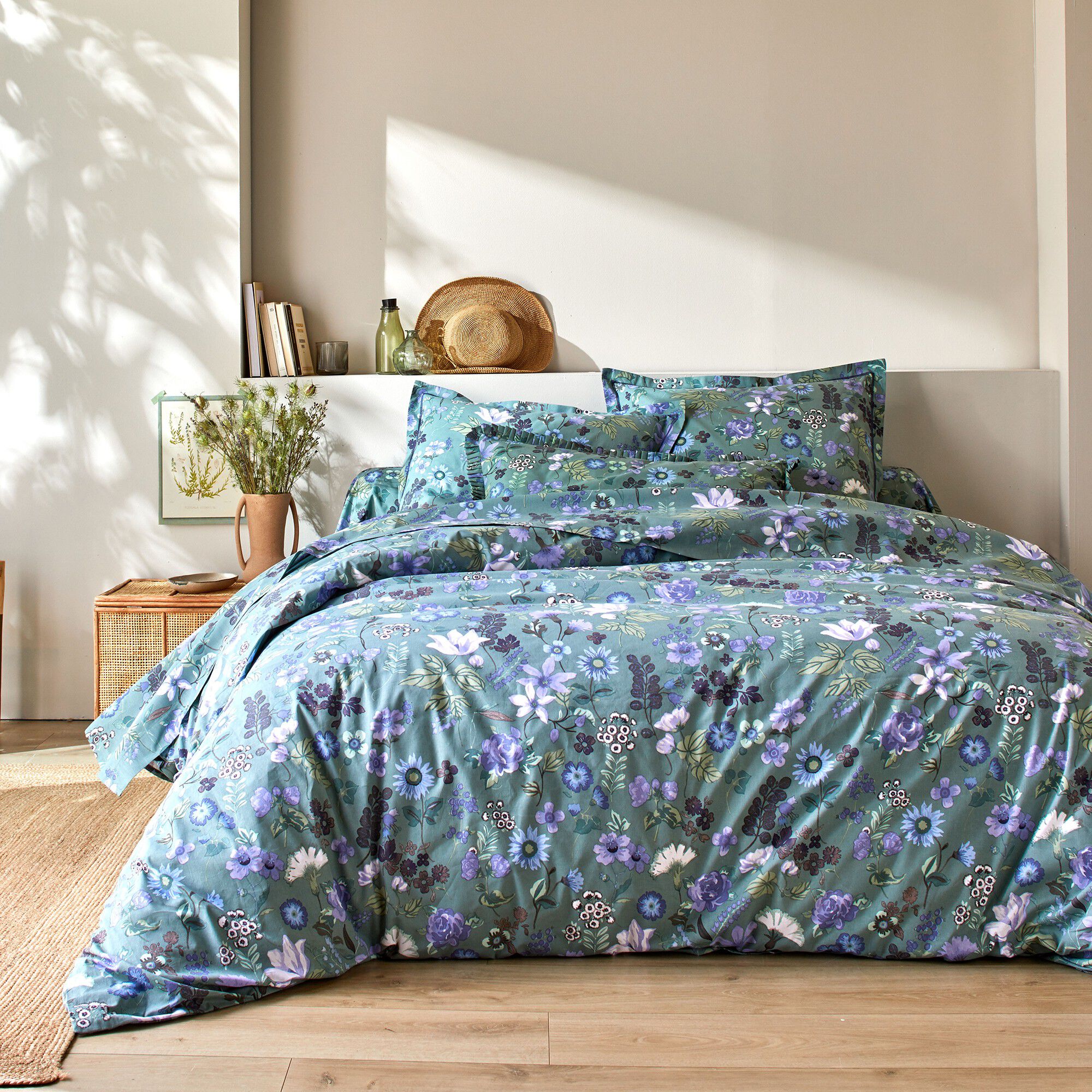 Linge de lit Kelly en coton imprimé floral