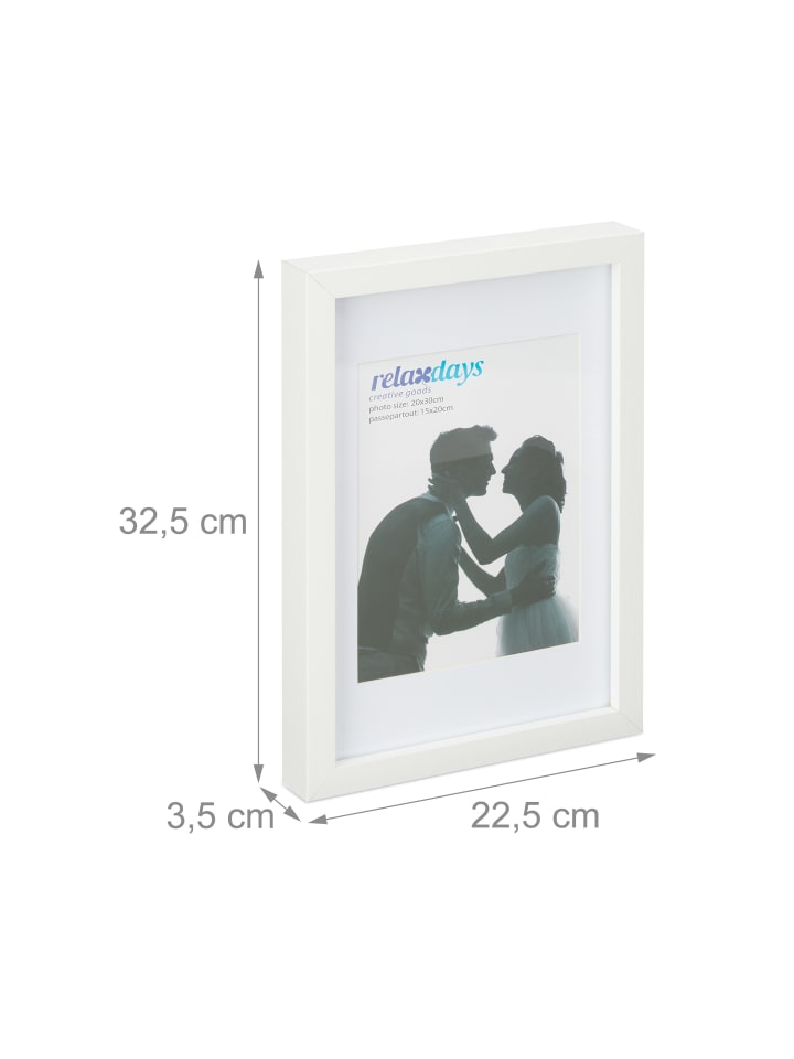 relaxdays 2x Bilderrahmen in Weiß - 20 x 30 cm günstig kaufen onesize