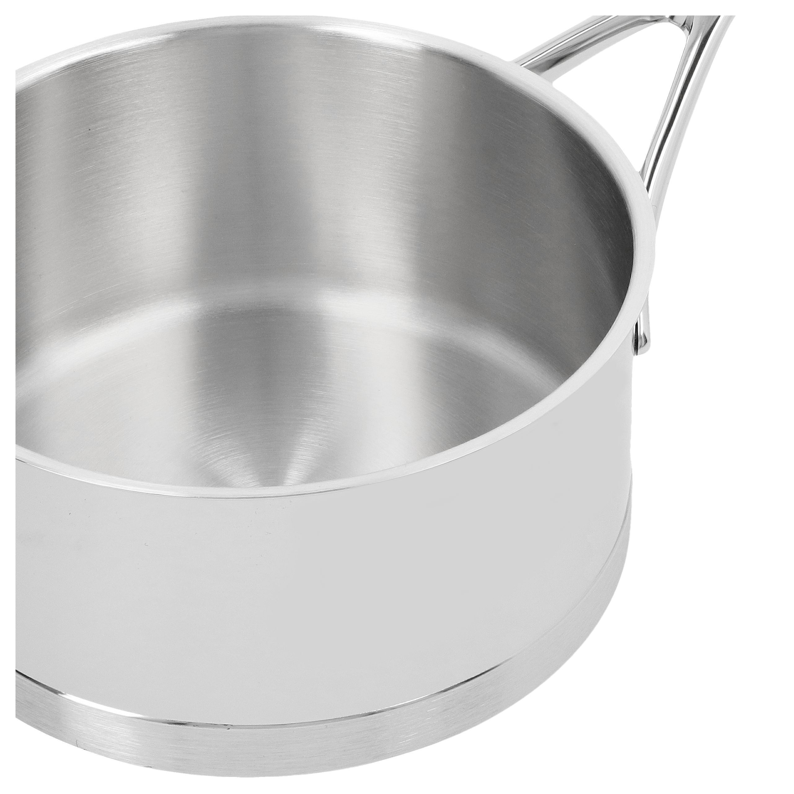 Stieltopf ohne Deckel 16 cm, 18/10 Edelstahl, Silber