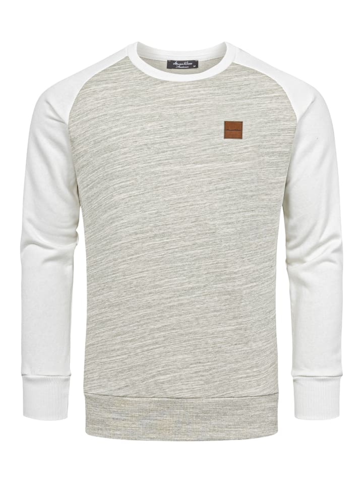 Amaci&Sons Pullover mit Rundhalsausschnitt ELGIN in Grün/Weiß günstig kaufen