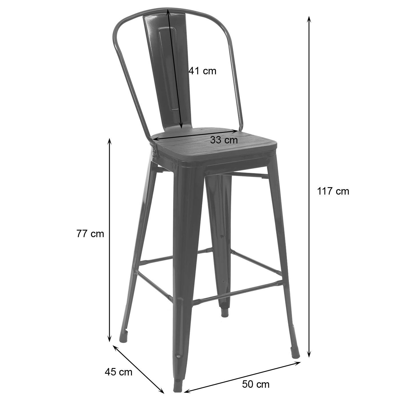 MCW Bartisch MCW-A73-Tisch-Set (Set, 3er), Set, Bodenschonende Gummifüße, Querstrebe sorgt für Stabilität