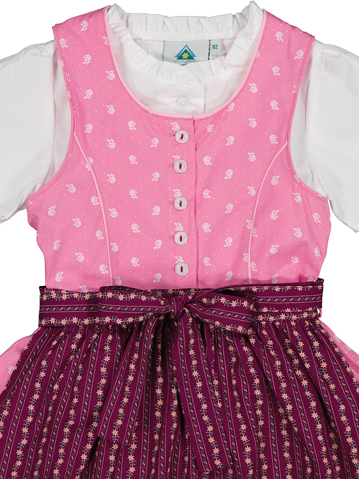 Isartrachten Dirndl in Rosa/ Bordeaux günstig kaufen