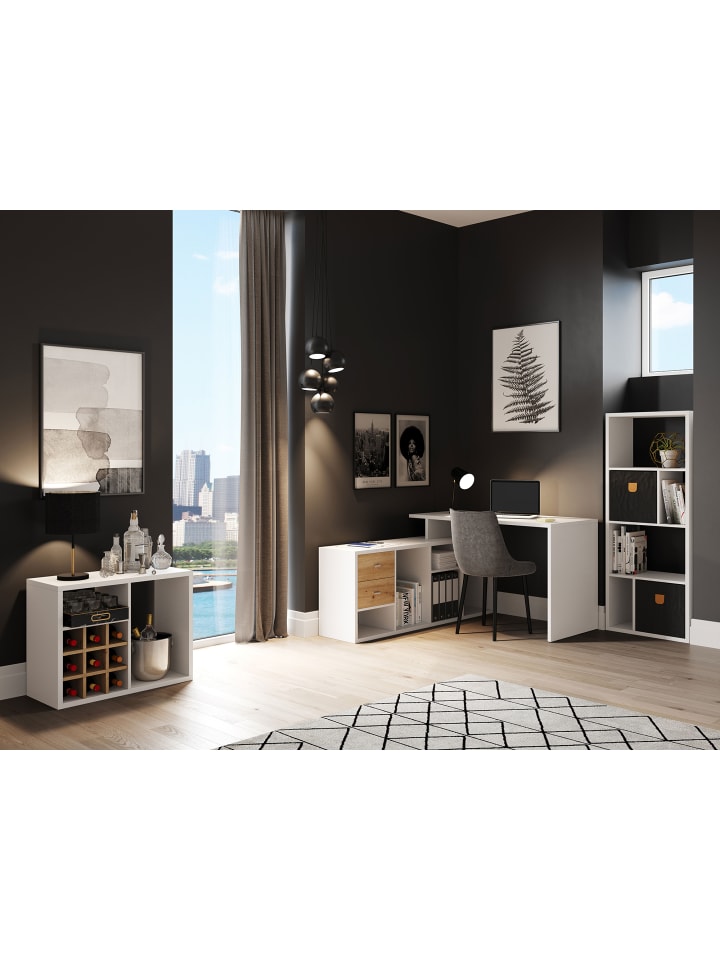 Phoenix Group AG  Fortuna - SET, Beistelltisch mit 3 Fächern inkl. Schubladeneinsatz, weiss, B/H/T: 75,1x57,9x34cm günstig kaufen onesize