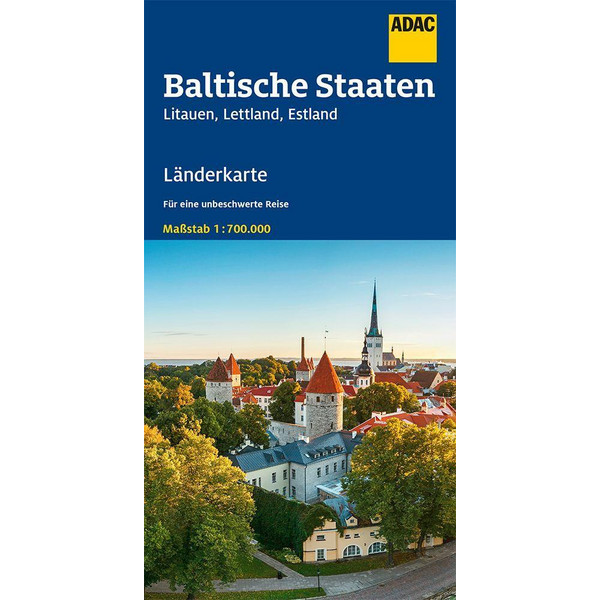 ADAC LÄNDERKARTE BALTISCHE STAATEN 1:700 000  LZ BIS 2025 - Straßenkarte