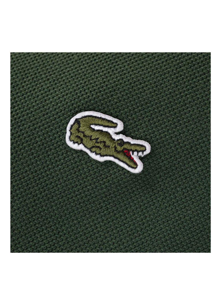 Federa Lacoste in cotone piqué biologico con logo, 150 fili/cm²