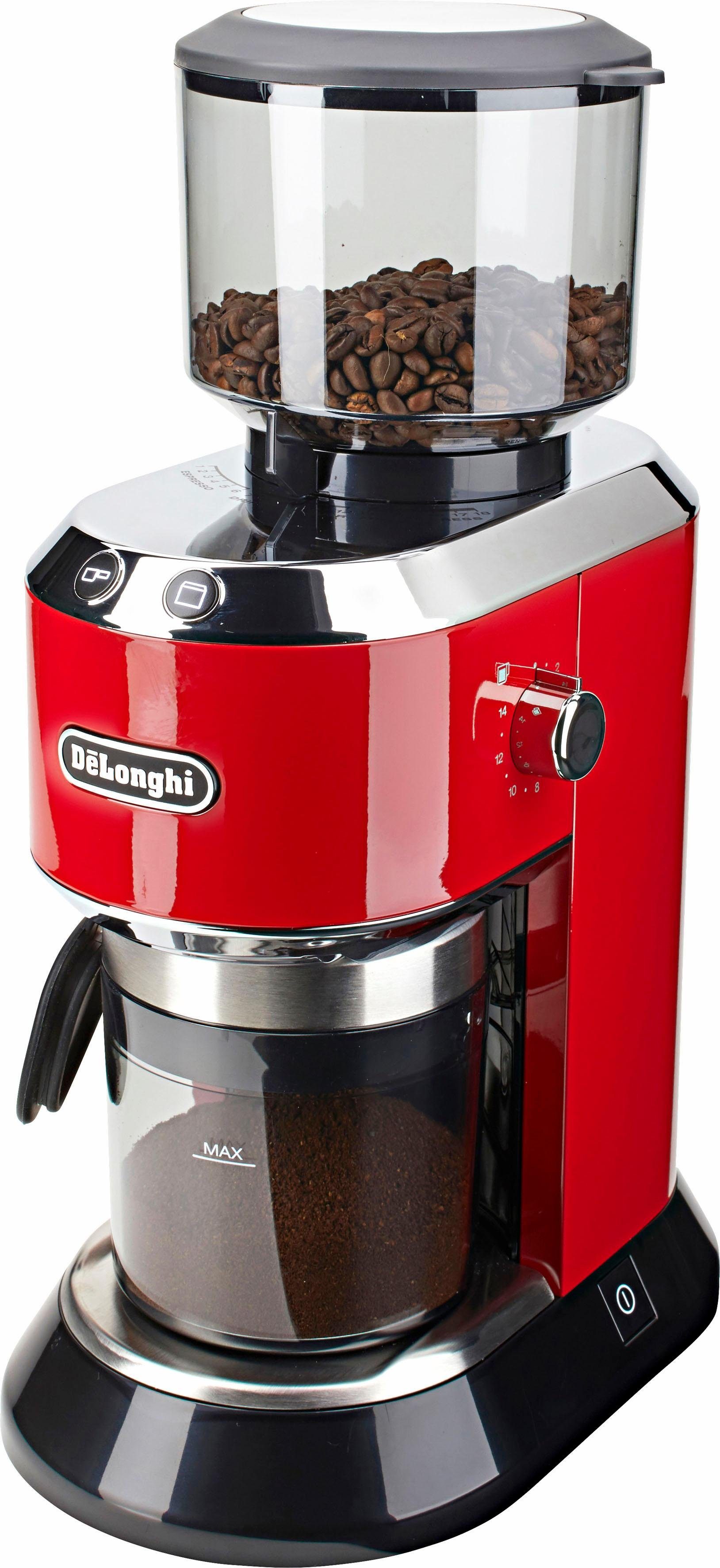 De'Longhi Kaffeemühle Dedica KG520.R, 150 W, Kegelmahlwerk, 350 g Bohnenbehälter