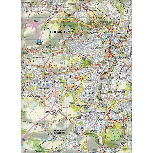 Radwander- und Wanderkarte Chemnitz und Umgebung ^1 : 35 000 - Wanderkarte