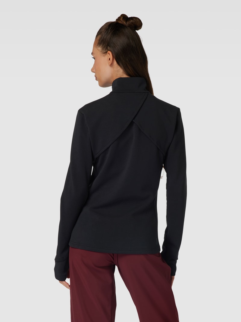 Sweatjacke mit Logo-Streifen in schwarz