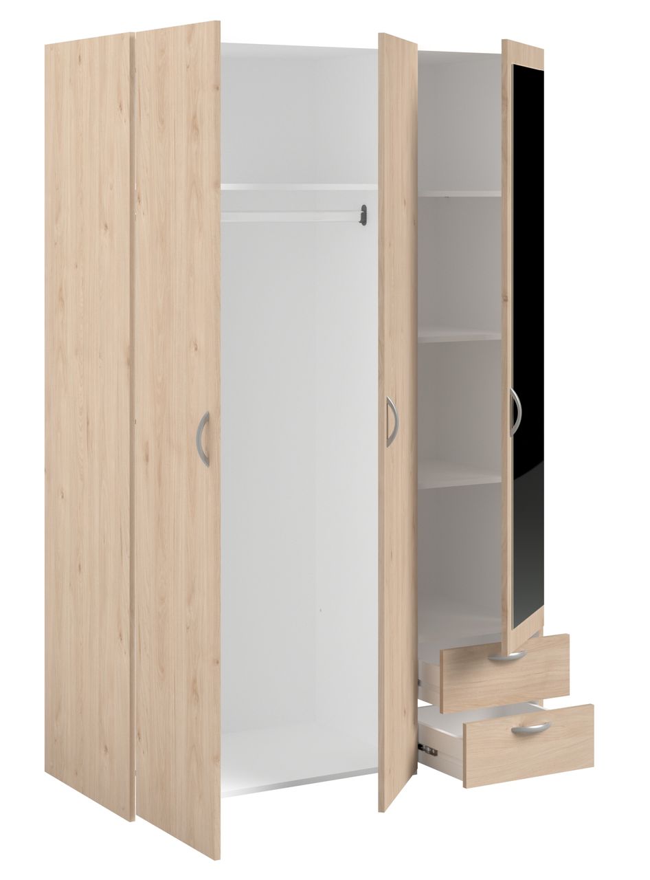 Parisot Parisot, Daily 14, Kleiderschrank 3-türig, mit Spiegel, Eiche