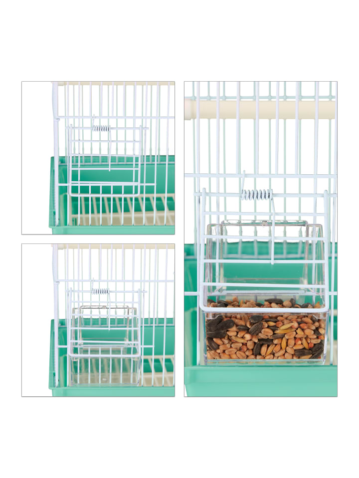 relaxdays Vogelkäfig in Hellblau/Mintgrün - (B)39,5 x (H)49 x (T)32 cm günstig kaufen onesize