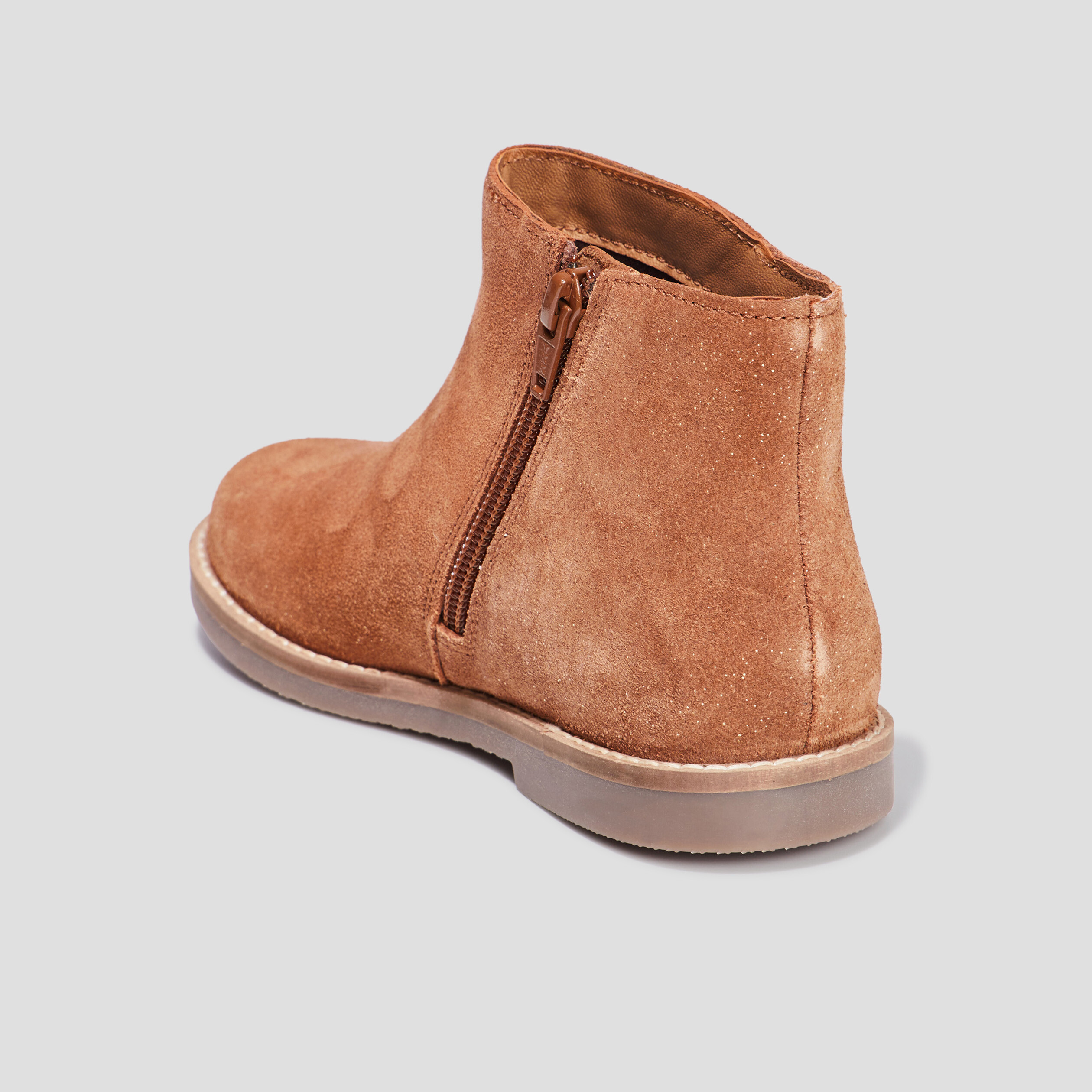 Bottines à volants en cuir camel fille | La Halle
