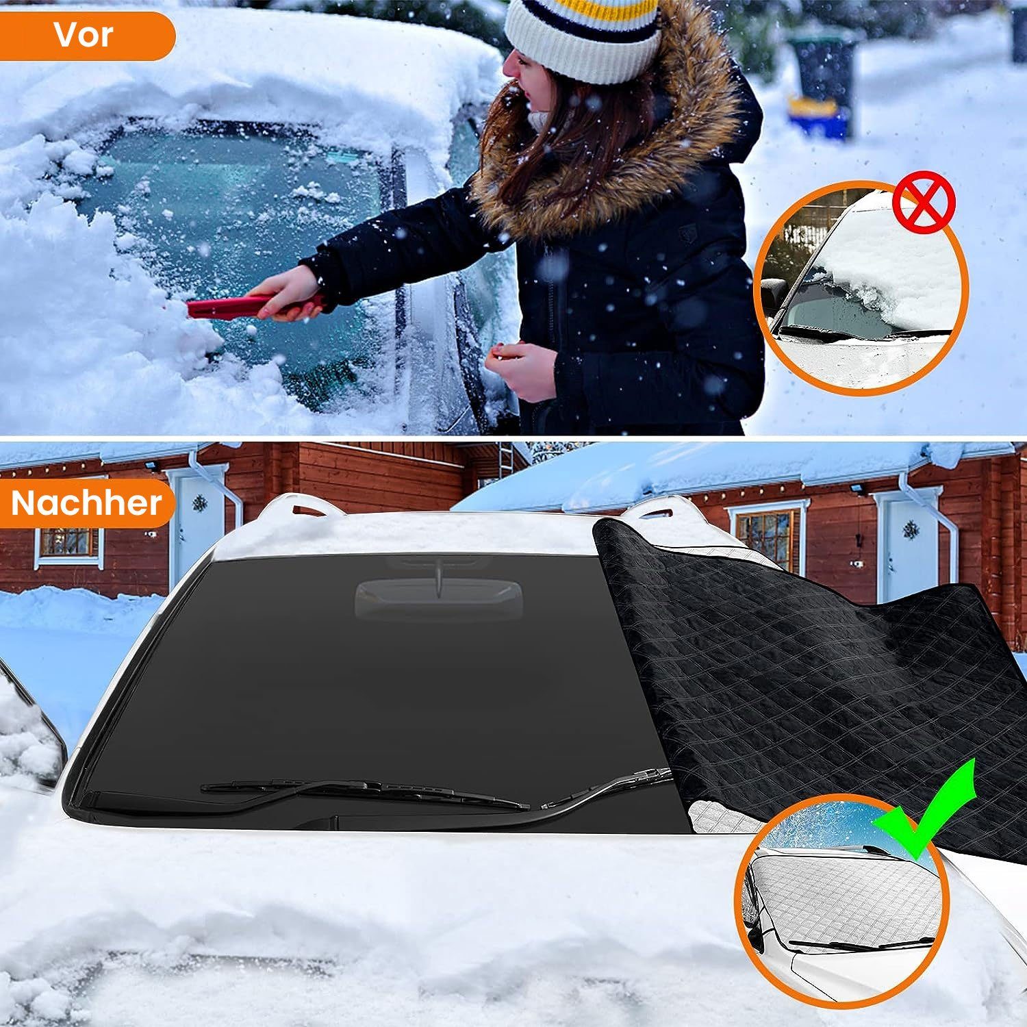 TOPMELON Autosonnenschutz Sonnenschutz Abdeckung Frontscheibe Für alle Jahre