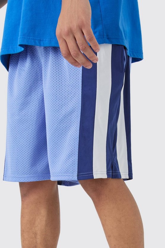 Mesh Colorblock Basketball-Shorts