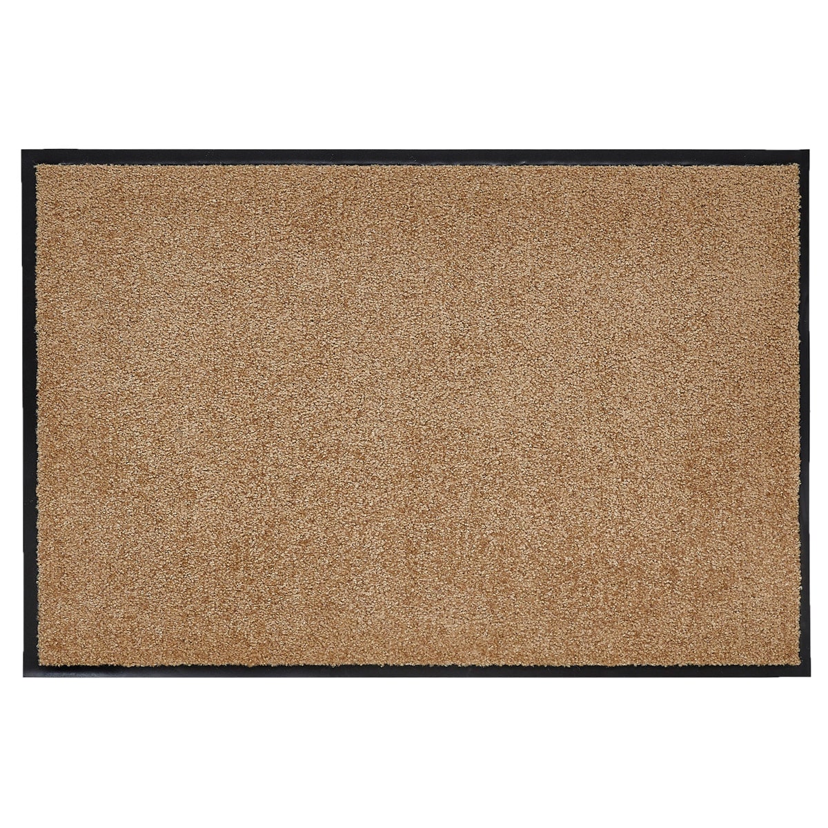 HOMCOM Fußmatte waschbar Gummiumrandung rutschfest Beige 120 x 90 x 0,7 cm