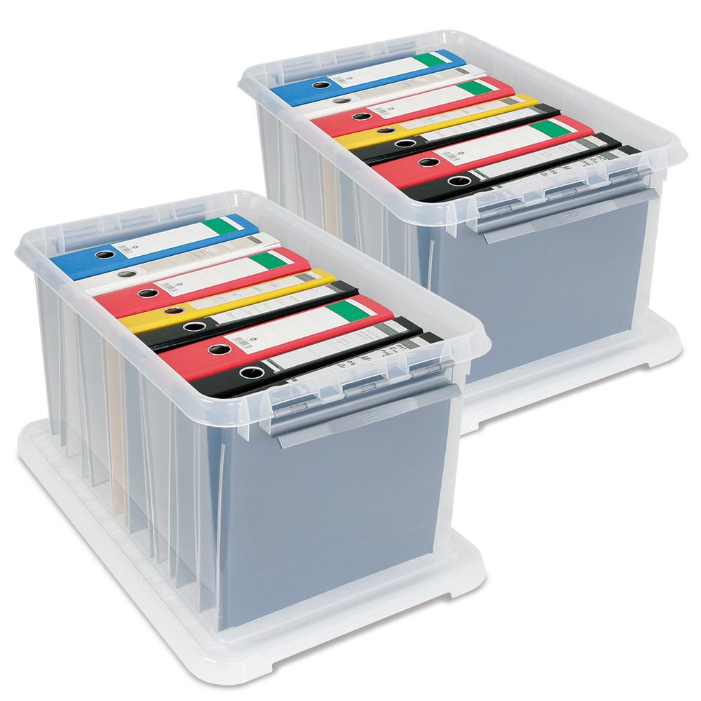 BRB Ordnerboxen-Set mit Deckel, 2er Set