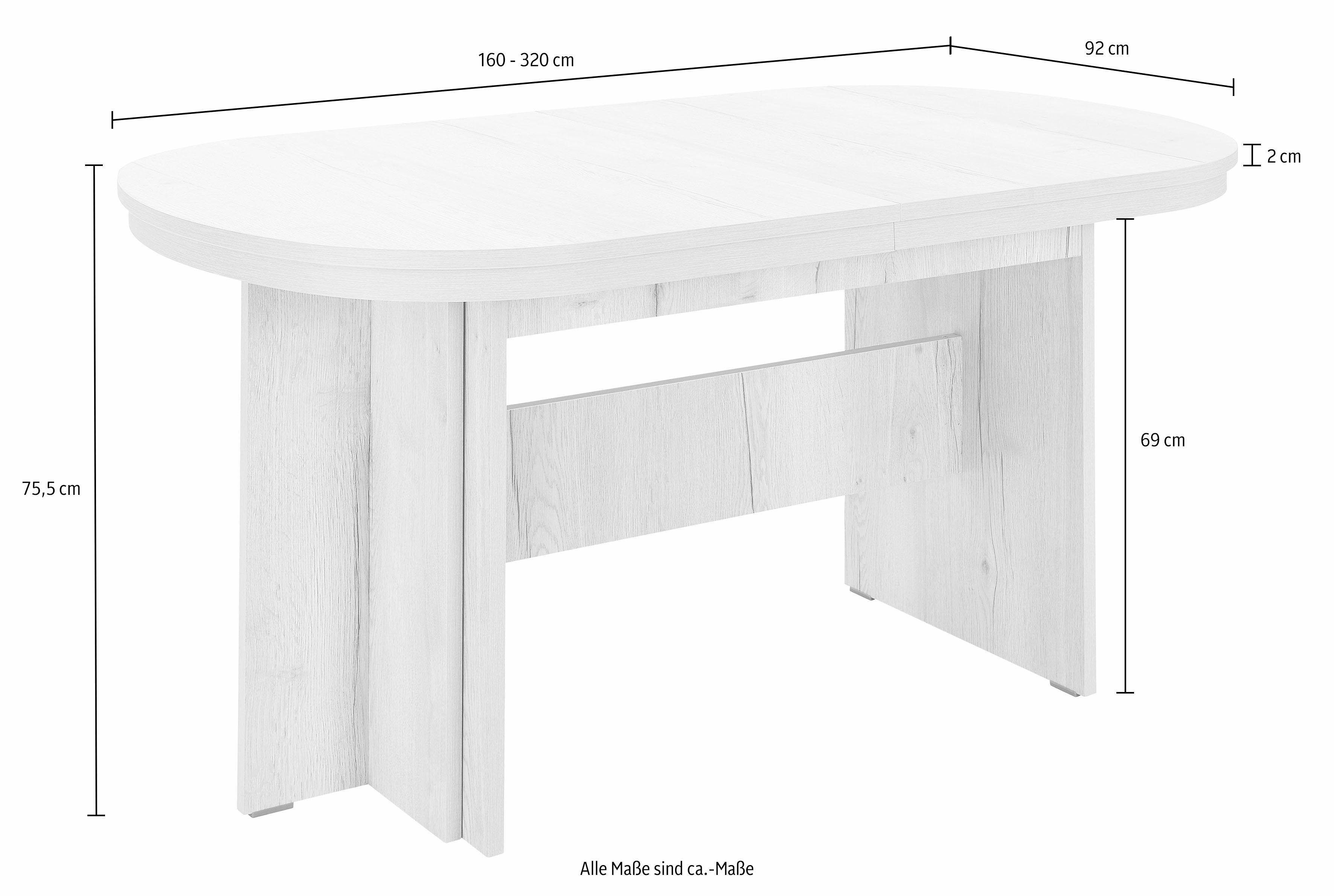 INOSIGN Kulissen-Esstisch Maxim, Breite 160-320 cm